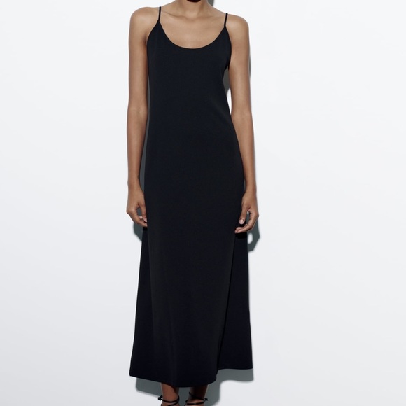 Zara | Dresses | Zara Black Maxi Tank Dress | Poshmark